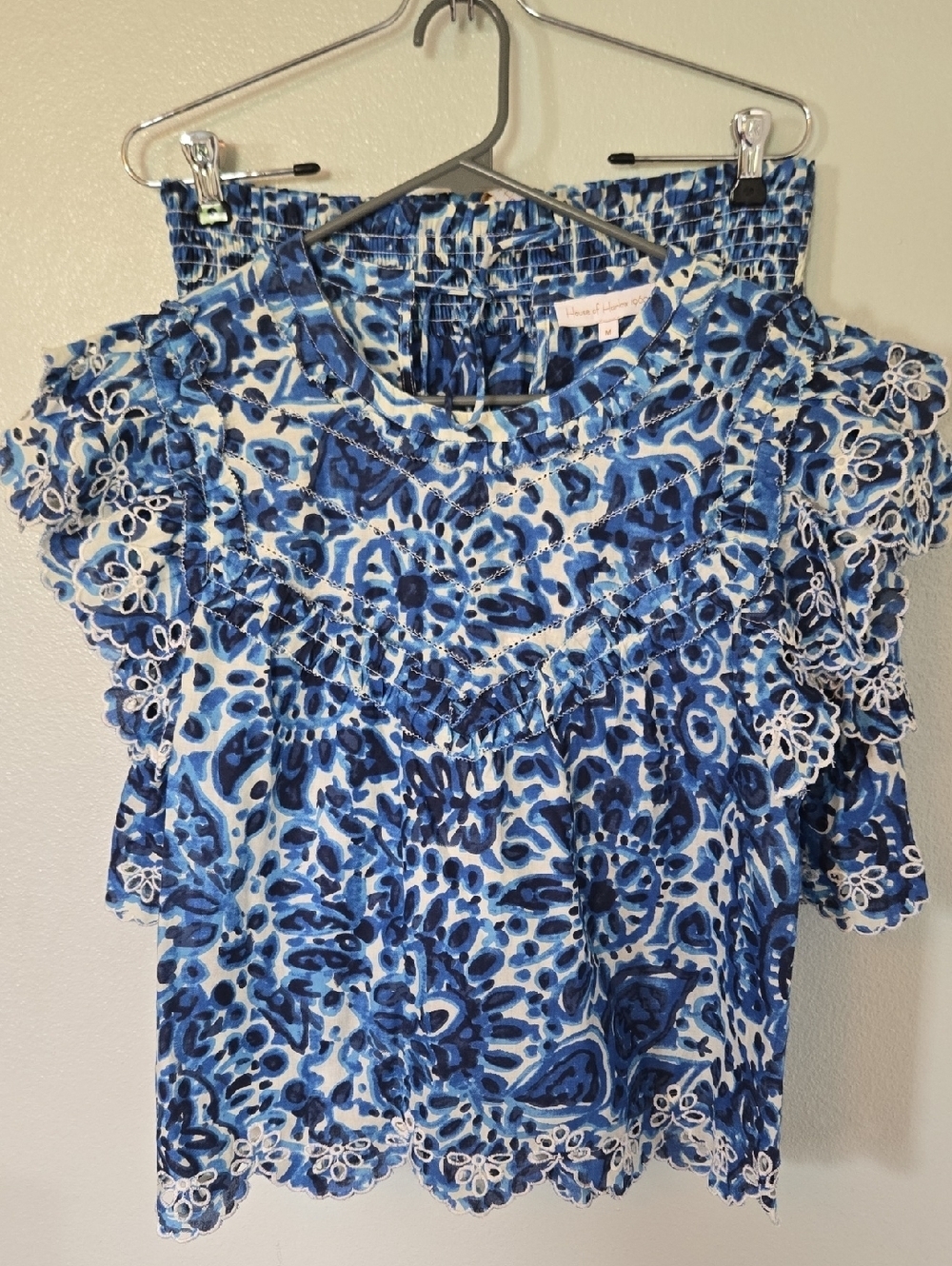 House Of Harlow 196 | Melba Blue Top And Skirt Two Piece Set Size Medium & Large
